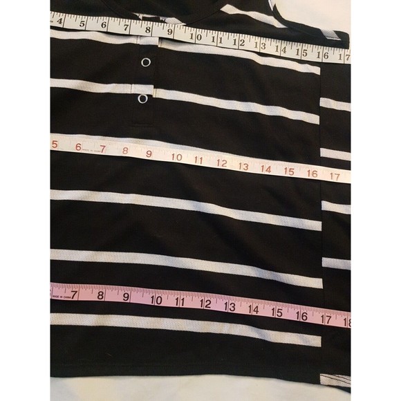 Poof Excellence  Womens Blouse Tank Sz Small Striped Sleeveless Swing High Low - Picture 12 of 12